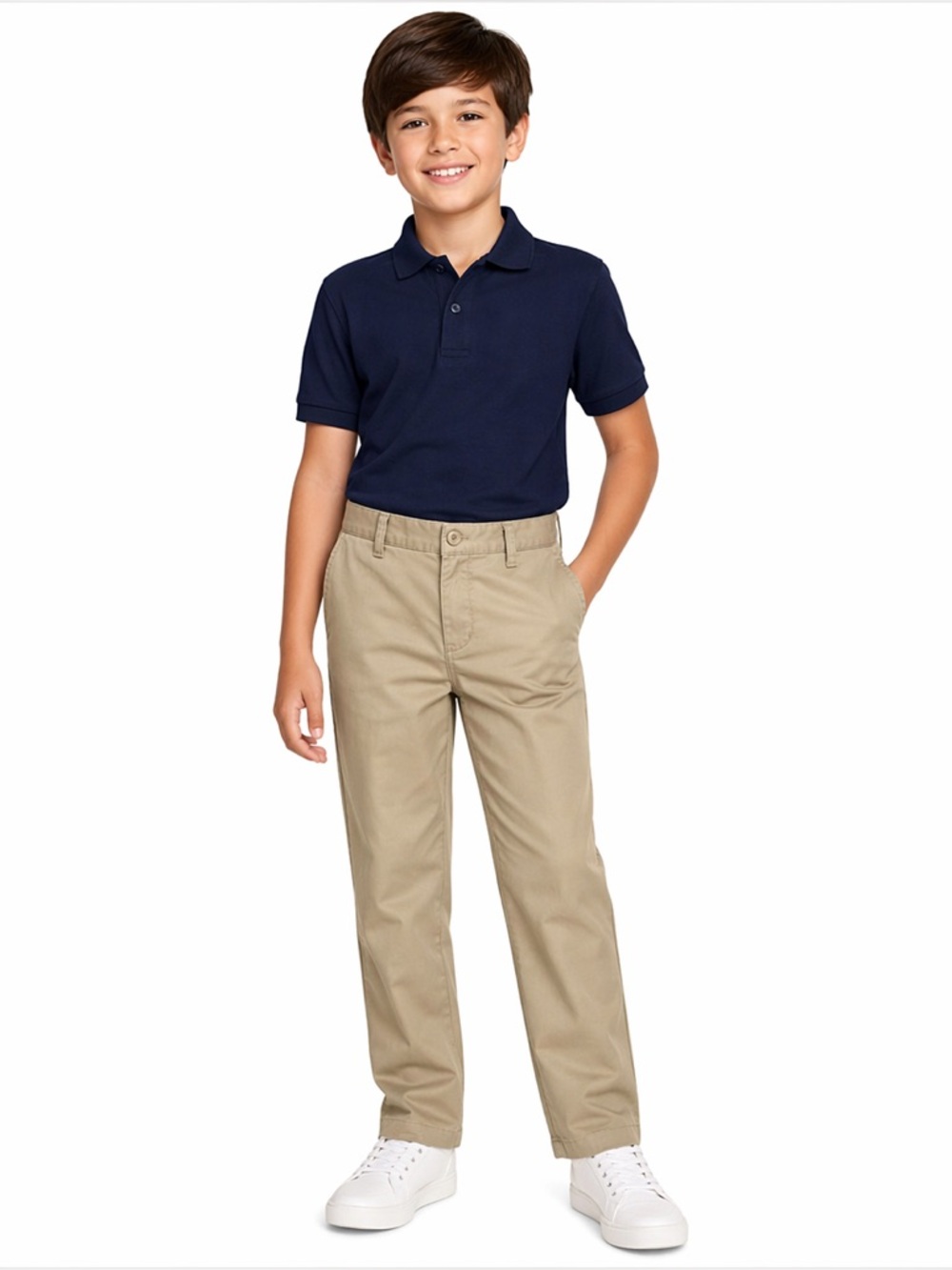 Cat & Jack Boys Khaki Straight School Uniform Pants Size 14